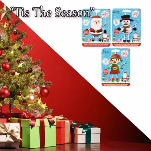 VFM e-Store Christmas Craft Set with 3 Festive Designs, Multicolour, H x W x D: 17 x 12.5 x 3 cm – 3