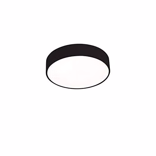 Netlighting Caprice Round LED Flush Ceiling Light in Black and Silver, 33 cm, 2720 lm, 3000K Warm White