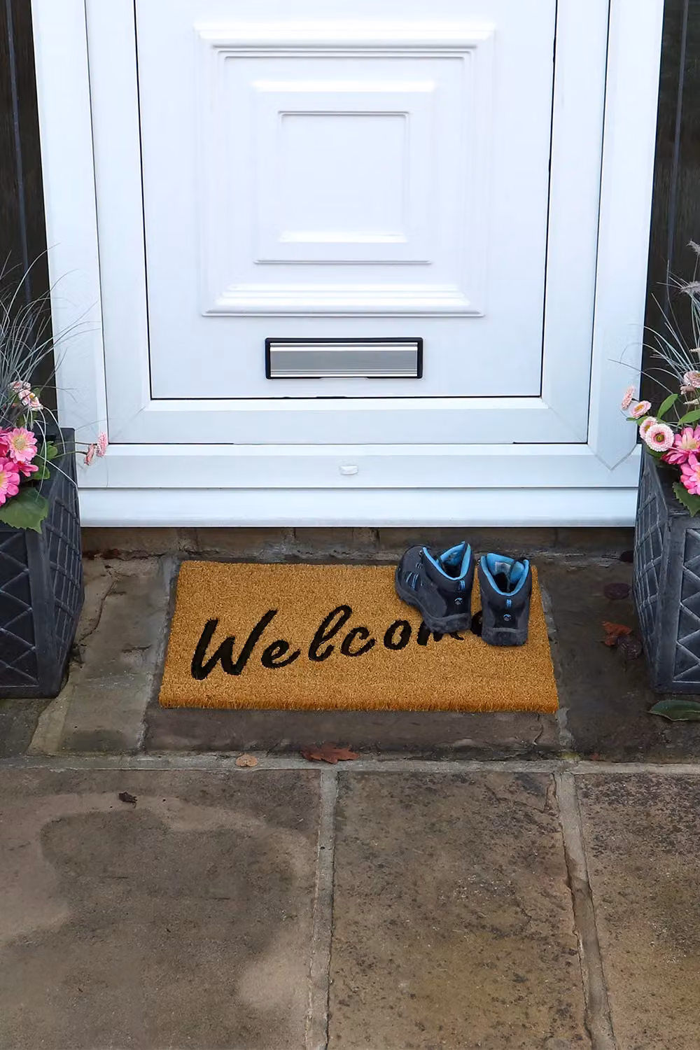 JVL Coir Doormat with Rubber PVC Backing, Brown and Beige, W: 40 cm, D: 60 cm – 8