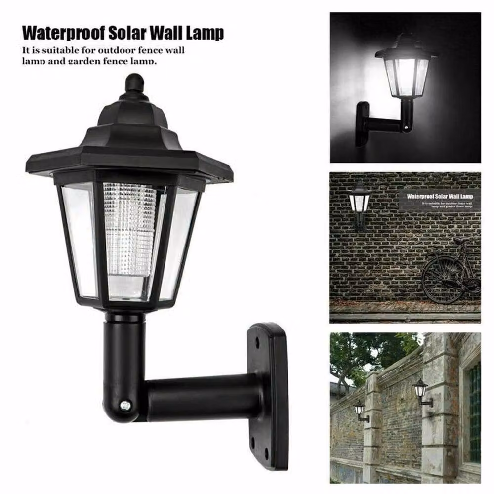Kelvenix Set of 4 Solar Powered LED Wall Lanterns in Black with Warm White Light – 3