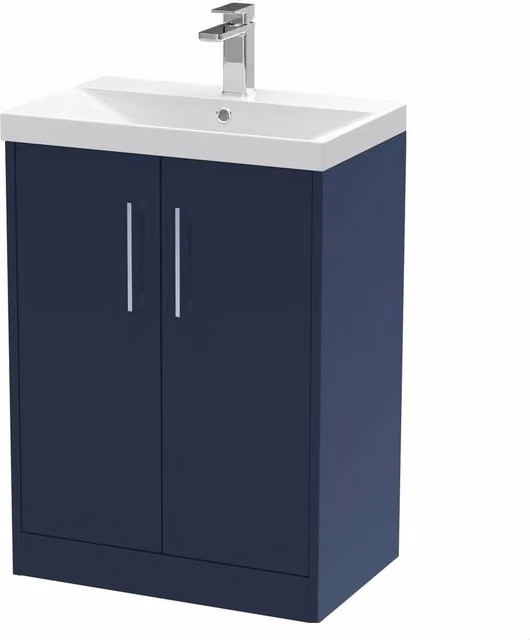 Balterley Winshill Contemporary 2 Door Freestanding Bathroom Vanity Unit, Blue, W: 60.0 cm, H: 85.3 cm – 1