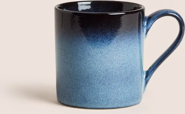 M&S Amberley Navy Blue Reactive Stoneware Mug