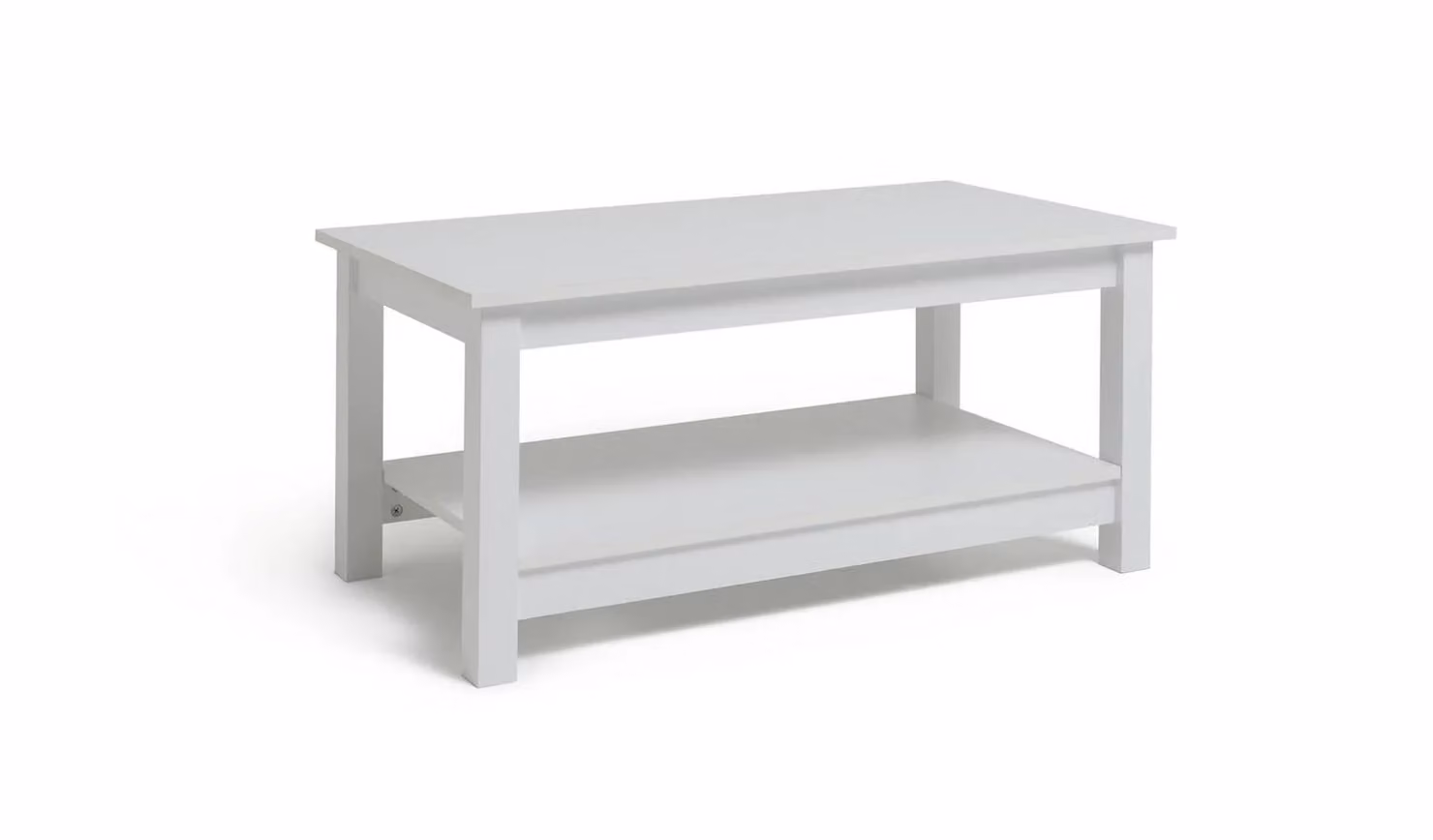 Argos Home Malibu White Rectangular Coffee Table with Scandinavian Design W/D/H: 91.6 x 49.5 x 44.3 cm