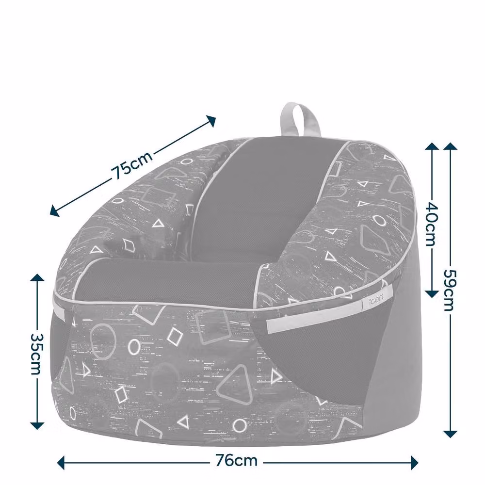 icon Alpha Kids Gaming Bean Bag in Blue with EPS Polystyrene Filling – 6