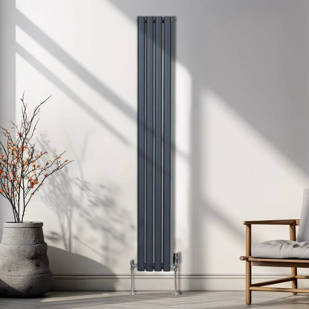 Monstershop Oval Column Radiator in Anthracite Grey, H: 180 cm, W: 24 cm – 4