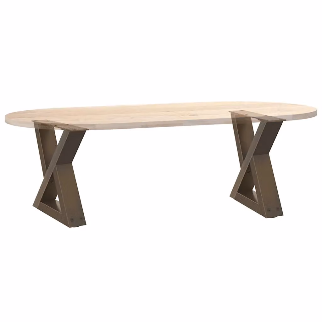 Berkfield Home Steel Coffee Table Legs, 2 Pieces, Brown, W/D/H: 30 x 30 x 30 cm – 5