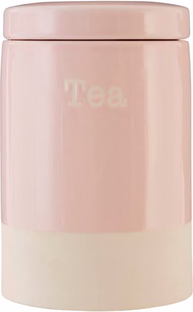 Orsina Jura Airtight Ceramic Tea Canister in Pink and White