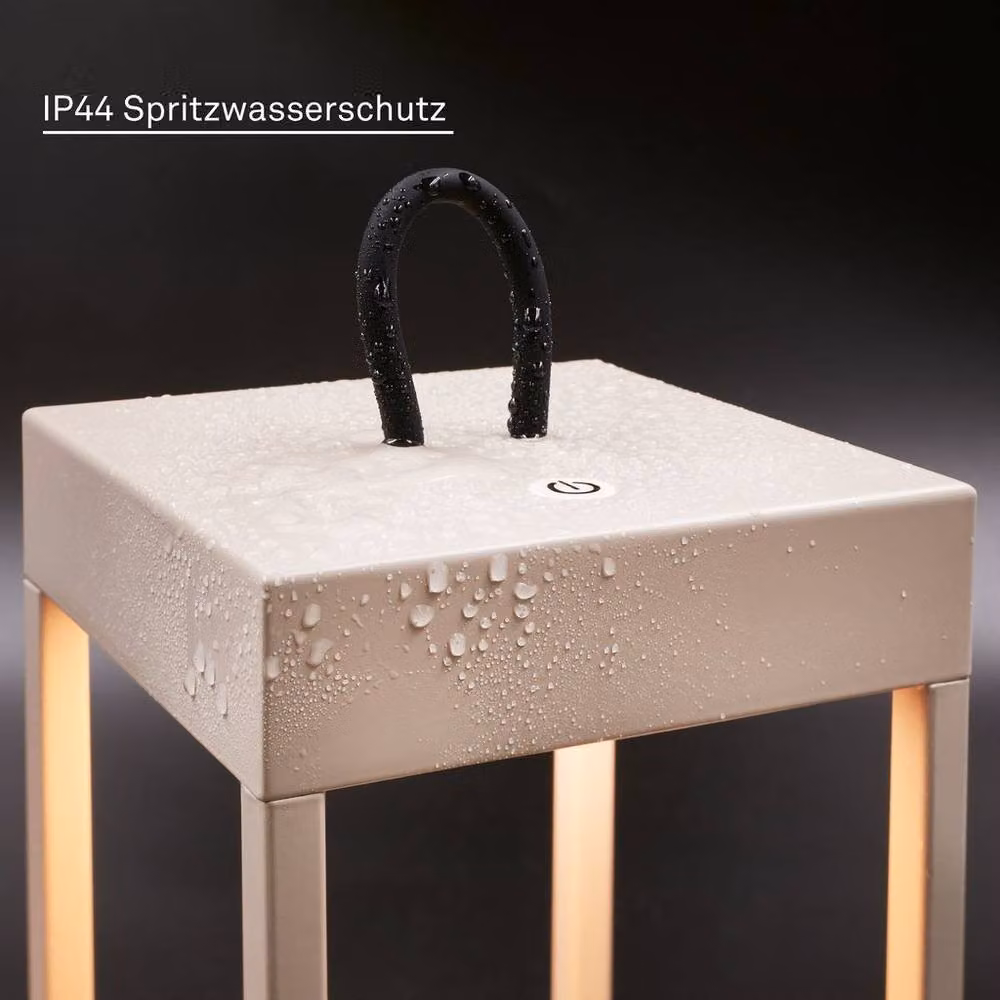Briloner Beige Rechargeable LED Table Lamp with Touch Dimming and Warm White Light – 4