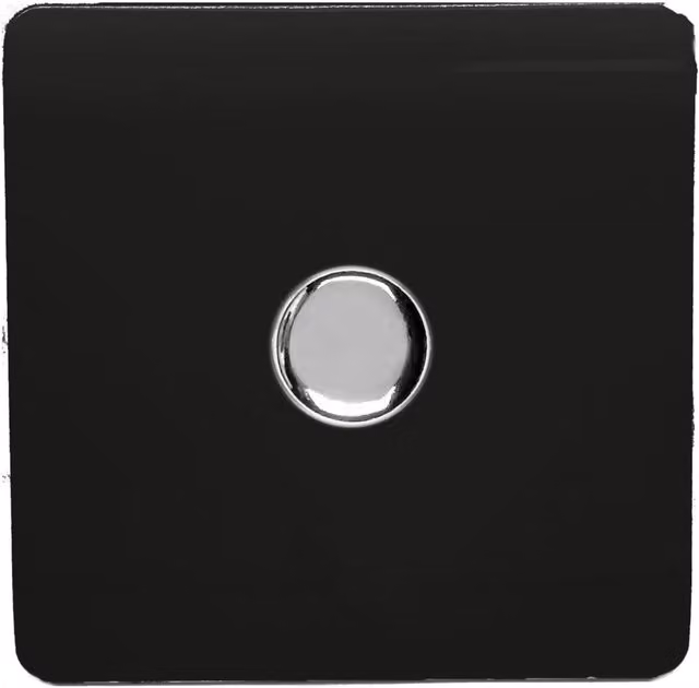 Trendi 1 Gang 2 Way 100w LED Dimmer Screwless 10 Amp Light Switch in Piano Black
