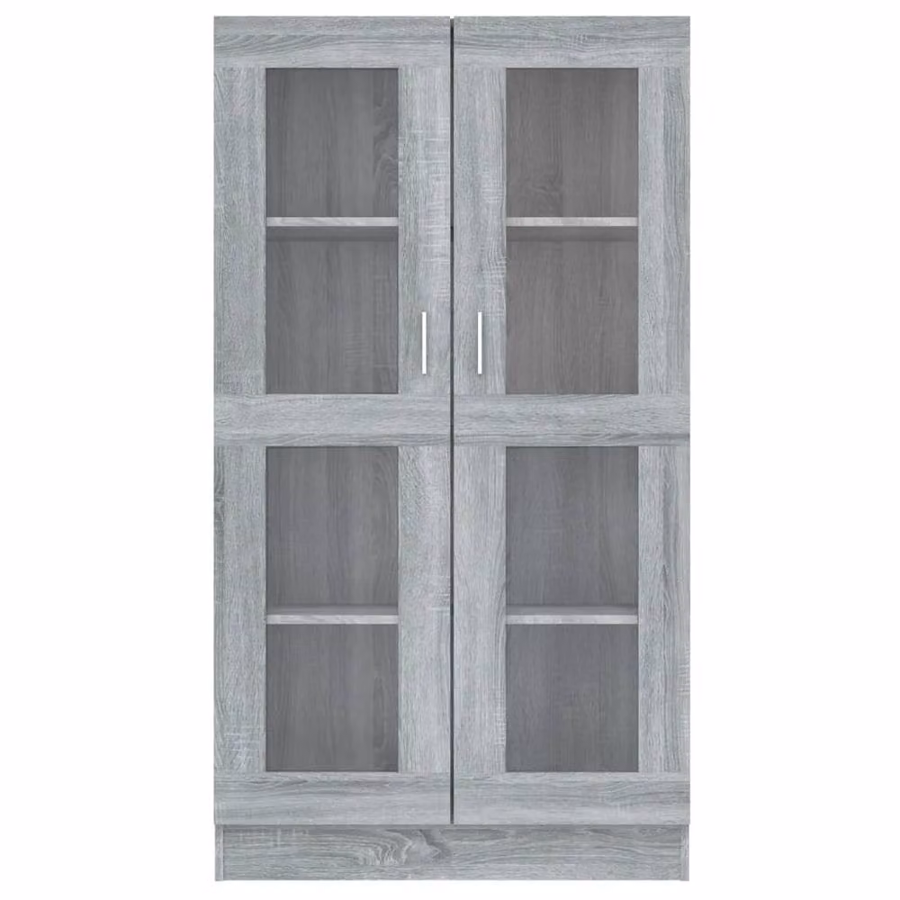 Berkfield Home Vitrine Cabinet in Grey Sonoma with Glass Doors, W: 82.5 cm, D: 30.5 cm, H: 150 cm – 2