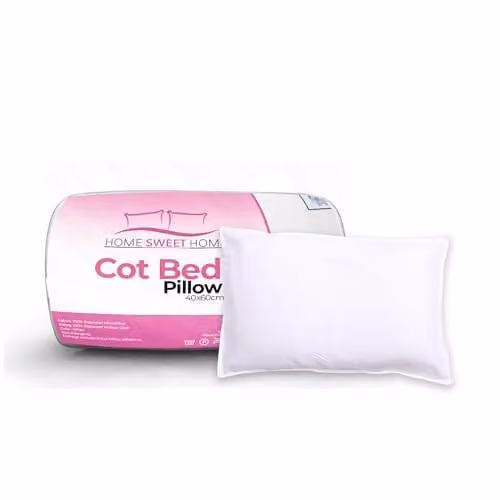 Home Sweet Home UK Anti-Allergy Toddler Cot Pillow, White Microfibre, W: 40 cm, L: 60 cm – 1