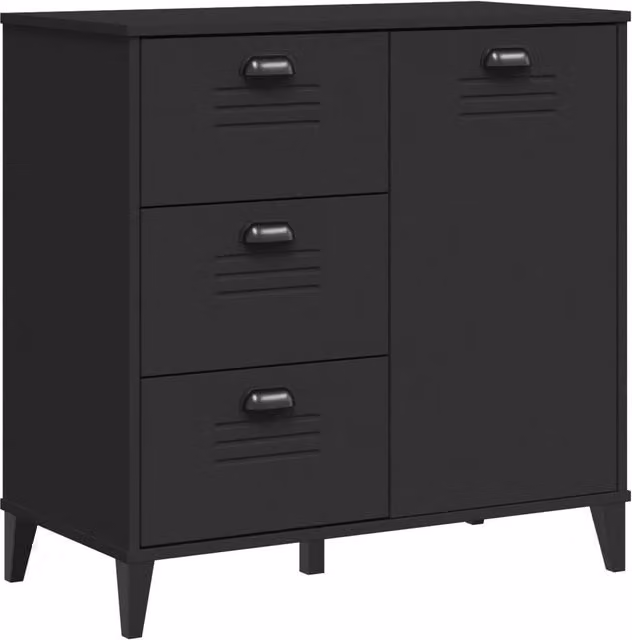 Berkfield Home VIKEN Black Sideboard in Engineered Wood, W/D/H: 80 x 40 x 80 cm – 1