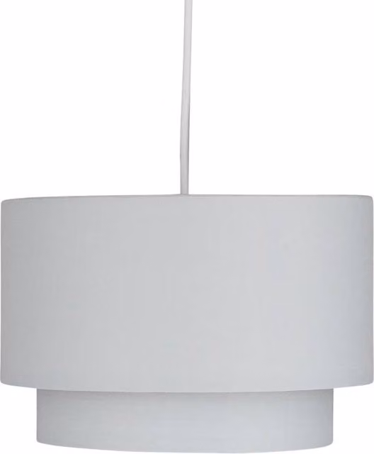 First Choice Lighting Grey 2 Tier Fabric Cylinder Ceiling Lamp Shade