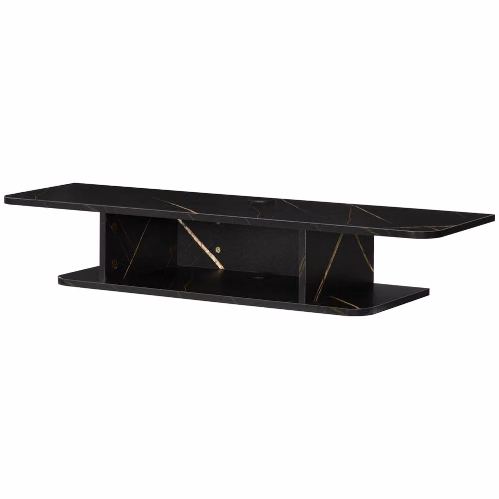 Wyld Haus Dibasa Mizi Black Wall Mounted Floating TV Unit in MDF – 2