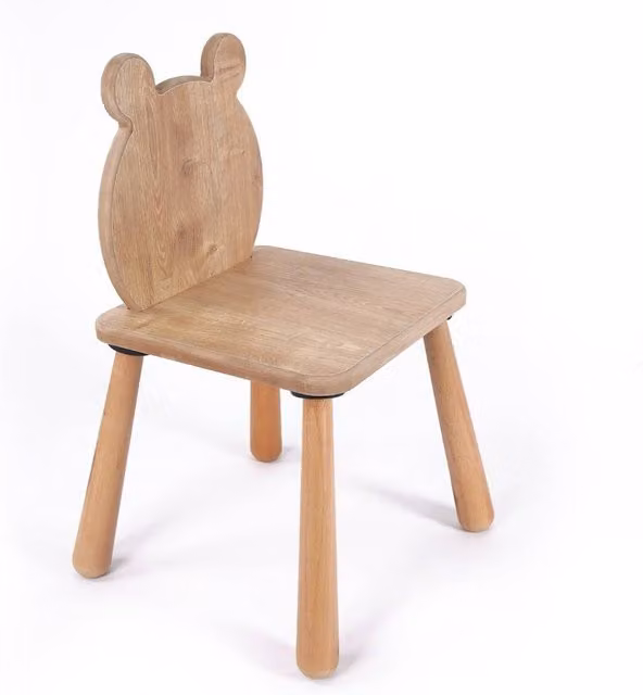 Calicosy MAEL Children's Chair with Bear Backrest, Brown, Width: 30 cm – 1