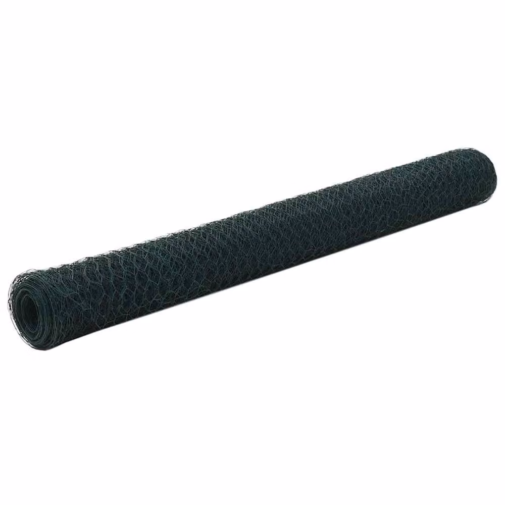 Berkfield Home Sturdy Green PVC Coated Steel Chicken Wire Fence, 25 x 1.2 m – 2