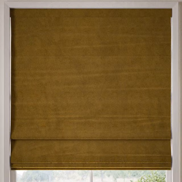 William Morris At Home Lodden Floral Embroidery Blackout Roman Blind in Yellow