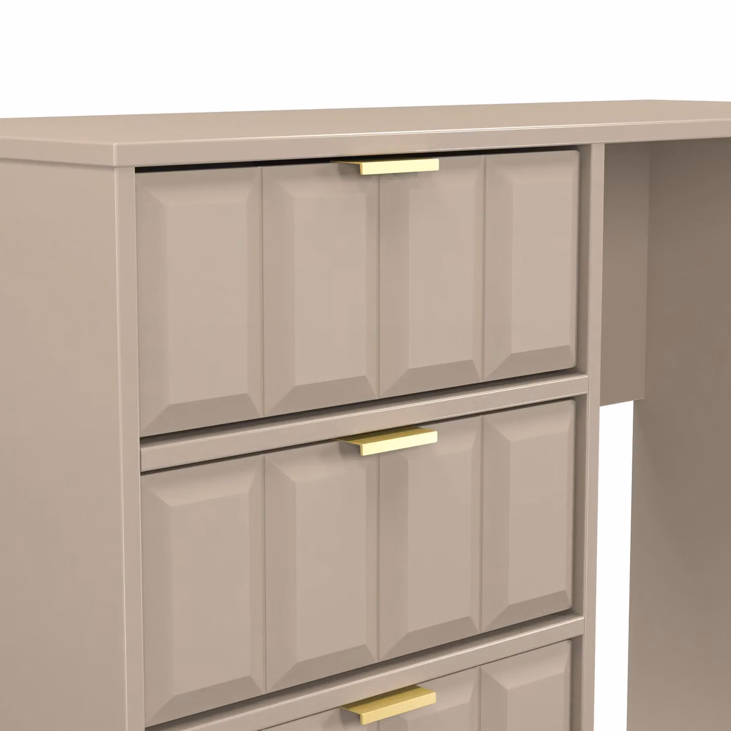 2 U Metro 4 Drawer Vanity in Light Brown and Gold – 3