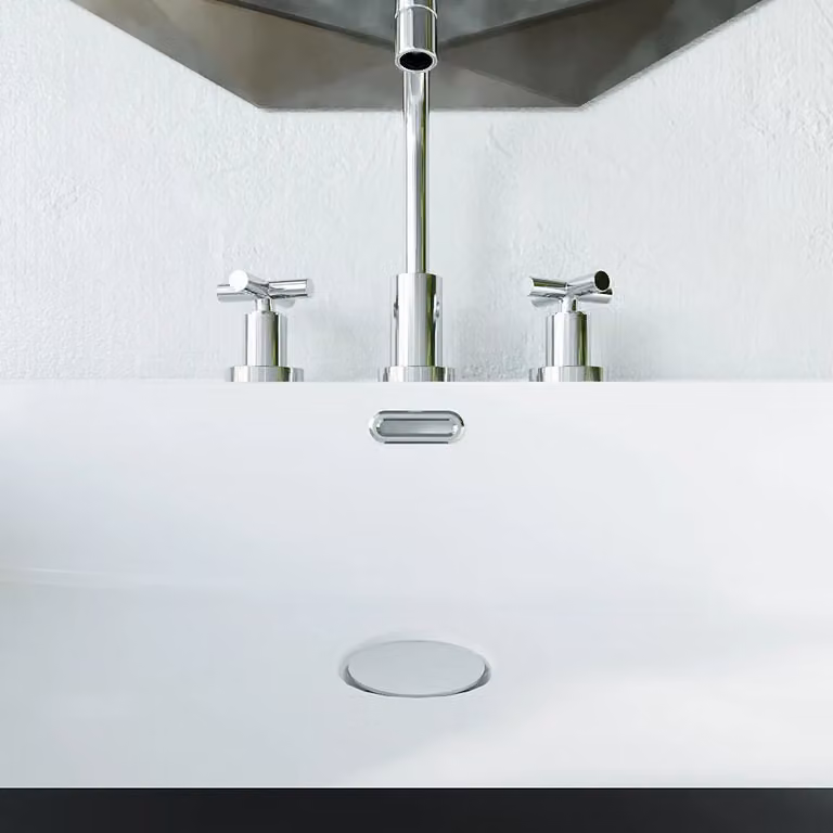 Balterley Oval Sink Overflow Cover in Chrome Silver, 50 x 26 mm