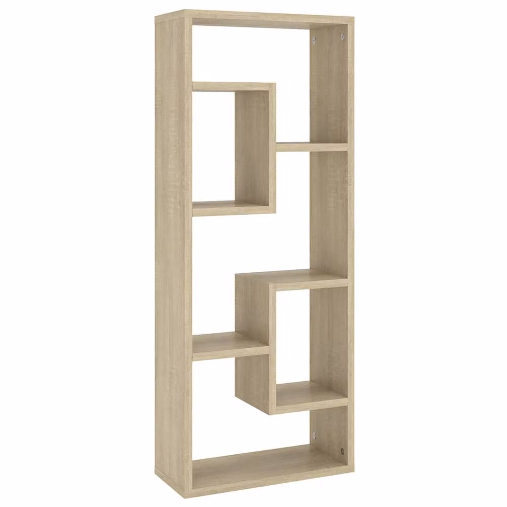 Berkfield Home Wall Mounted Sonoma Oak Shelf in Light Tan, W/D/H: 36 x 16 x 90 cm – 2