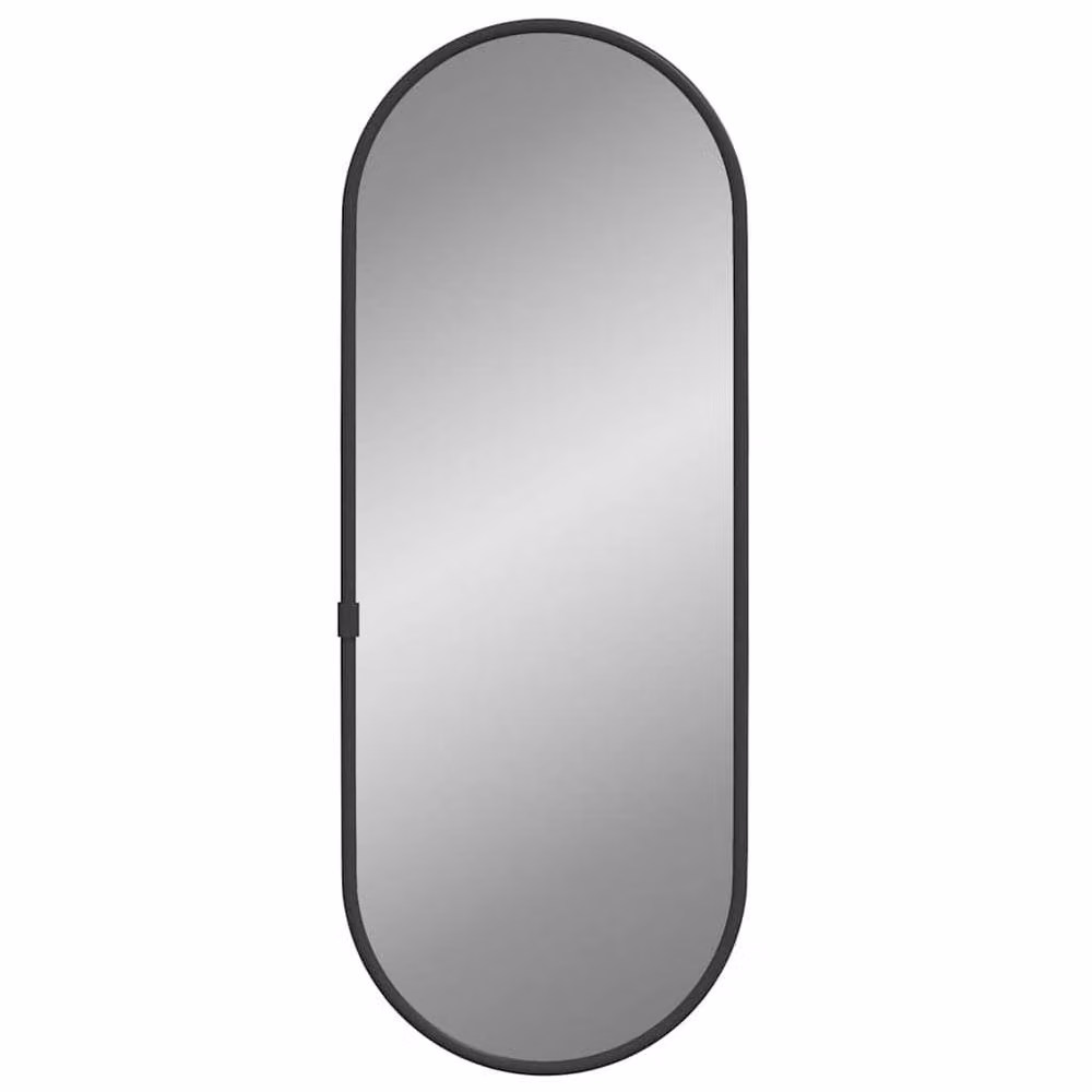 Berkfield Home Oval Wall Mirror in Black, W: 40 cm, H: 15 cm – 2
