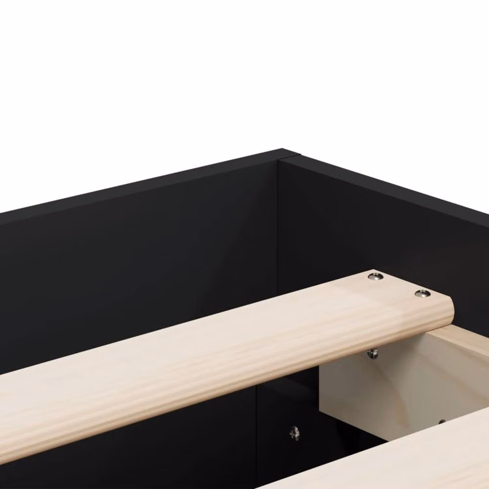 Berkfield Home King Size Bed Frame with Drawers in Black, 150 x 200 cm – 4