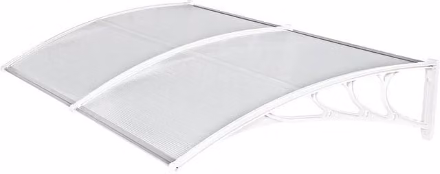 Kelvenix White Over Door Canopy Porch Awning Shelter with Polycarbonate Rain Cover