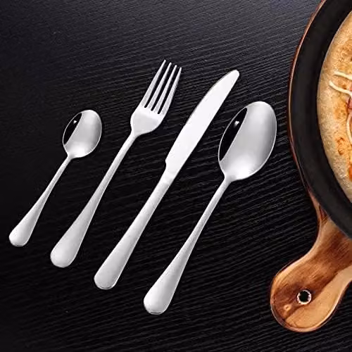 KAV 24-Piece Stainless Steel Cutlery Set in Silver with Polished Mirror Finish – 3