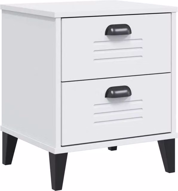 Berkfield Home VIKEN Bedside Cabinet in White MDF