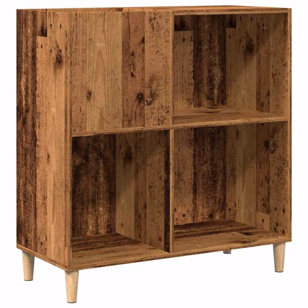 Berkfield Home Record Cabinet in Old Wood Brown, W: 84.5 cm, D: 38 cm, H: 89 cm – 3