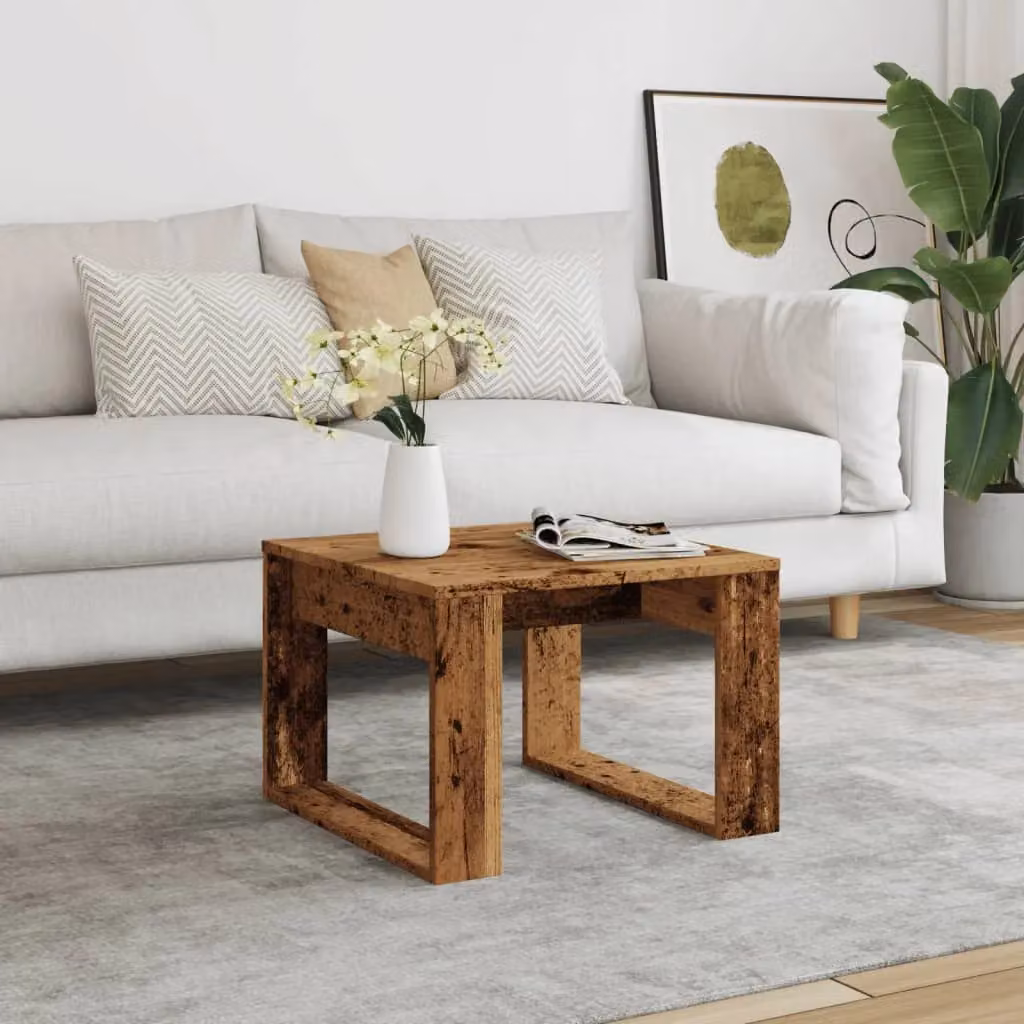 Berkfield Home Old Wood Side Table in Brown, W/D/H: 50 x 50 x 35 cm – 3