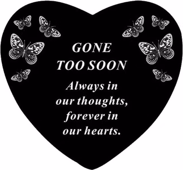 David Fischhoff Black and White Butterfly Heart Graveside Memorial Plaque Ornament – 2