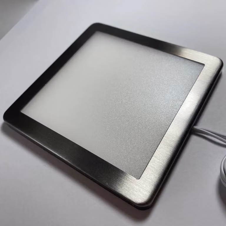 Loops 3x Brushed Nickel Ultra-Slim Square Under Cabinet Kitchen LED Light and Driver Kit in Silver with Natural White Diffused Light