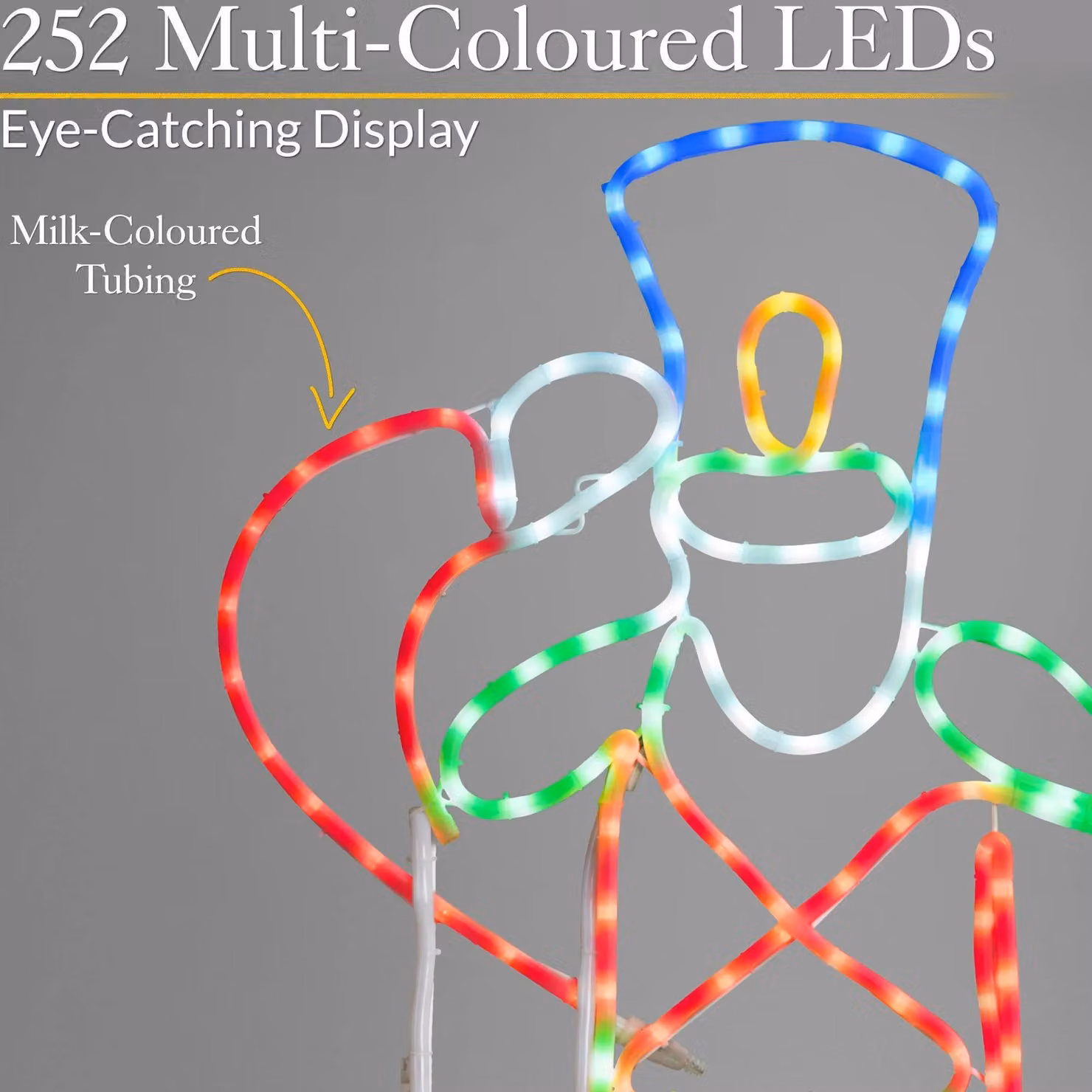 Christow Nutcracker LED Rope Light Outdoor Christmas Decoration, Multicolour, Height: 116 cm – 2