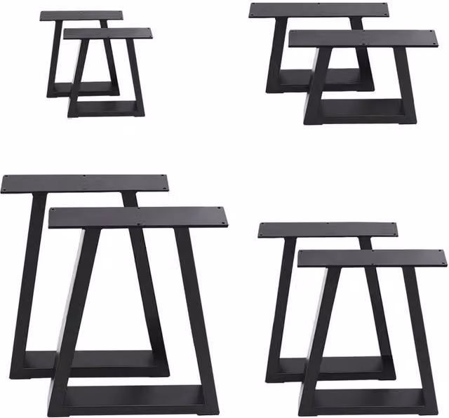 Kelvenix 2x Heavy Duty Industrial Metal Legs, Black, W: 7 cm, D: 70 cm, H: 90 cm – 1