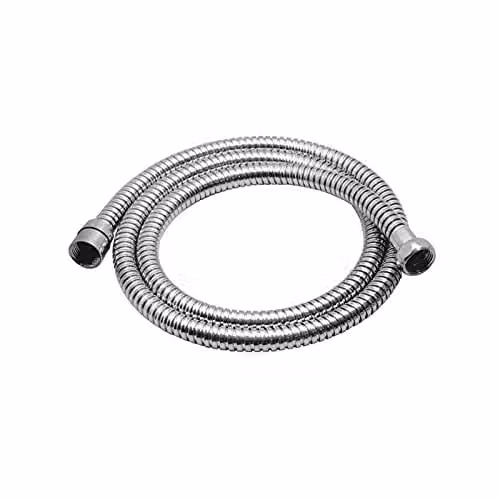 Nes Home 1.5m Flexible Stainless Steel Double Lock Anti-Kink Shower Hose in Silver