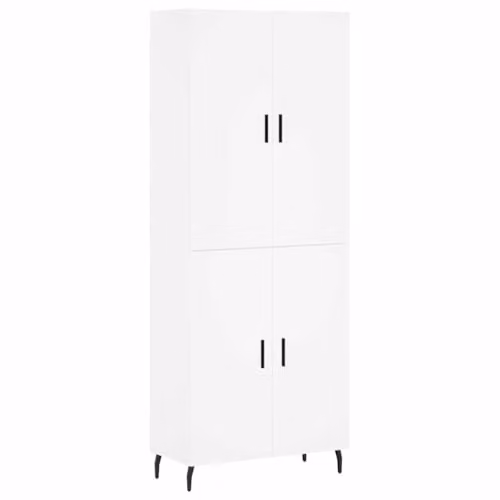 vidaXL Modern White Highboard with Hinged Doors, W/D/H: 69.5 x 34 x 180 cm – 1