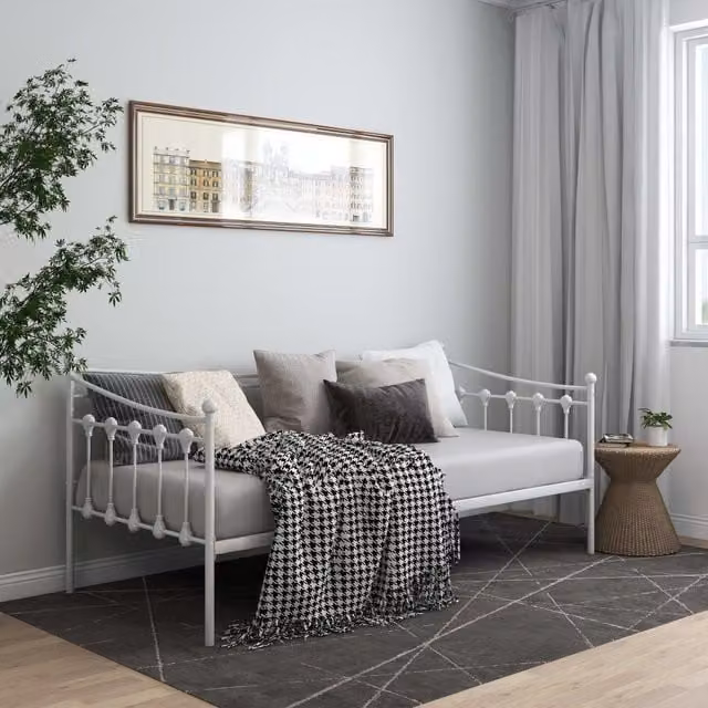 Berkfield Home White Metal Sofa Bed Frame W/D/H: 90 x 200 cm – 1