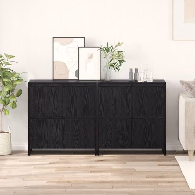 Berkfield Home 2-Piece Sideboard Set in Black Oak, W/D/H: 70 x 41 x 75 cm – 1
