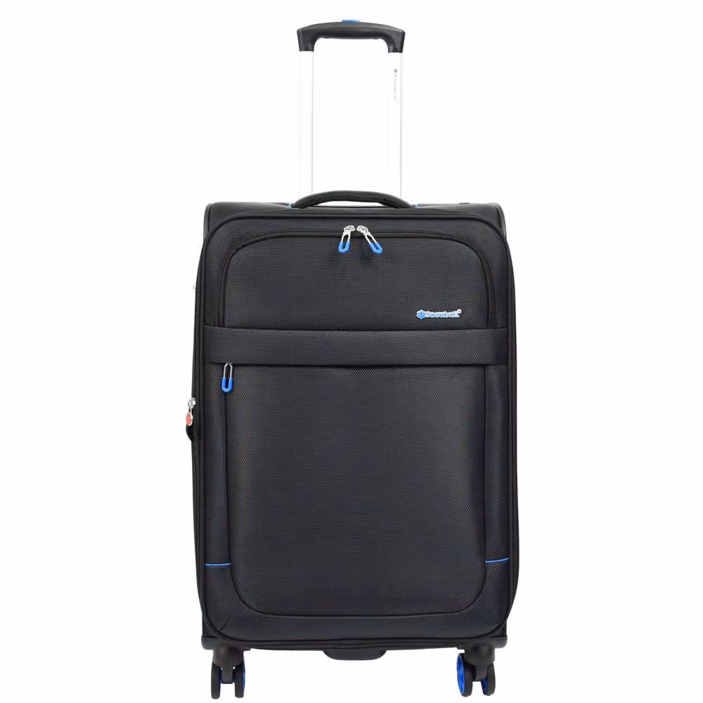 House of Leather Transit Eight Wheeled Suitcase in Black, Medium (H 67.0 x W 42.0 x D 27.0 cm) – 2