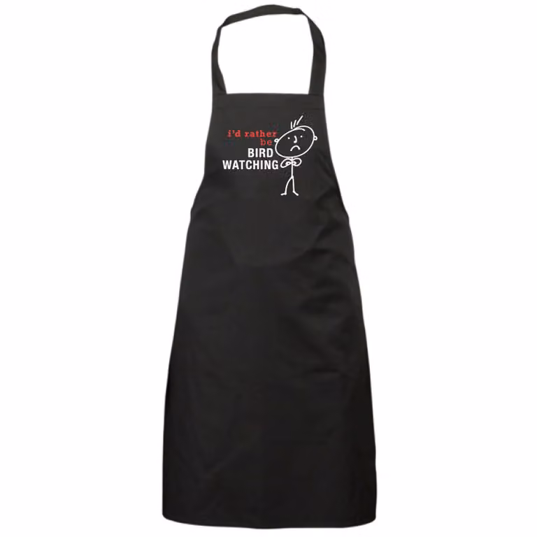 60 Second Makeover Men's I'd Rather Be Bird Watching Apron in Black