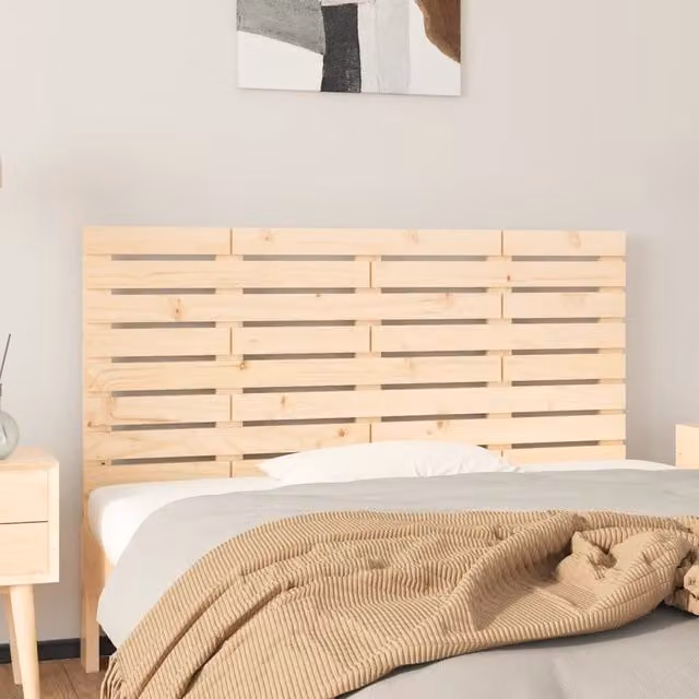 Berkfield Home Rustic Solid Wood Pine Wall Headboard in Brown, W: 126 cm, D: 3 cm, H: 63 cm – 1