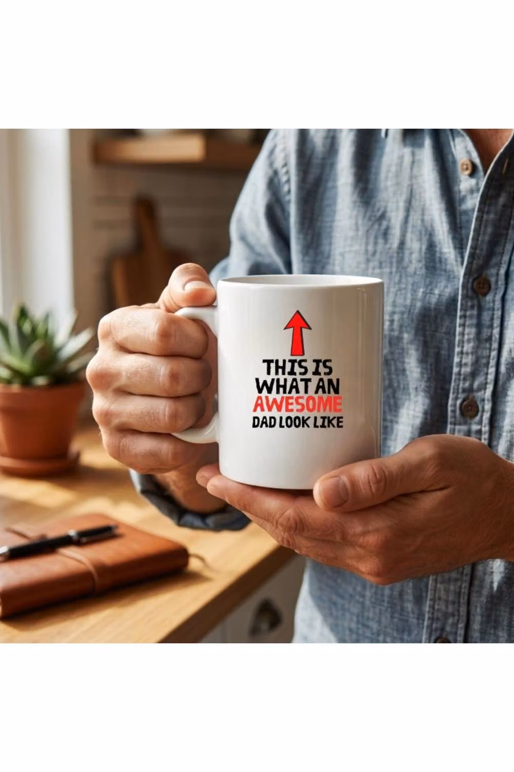 Dyzi Awesome Dad Ceramic Mug in White and Red – 3