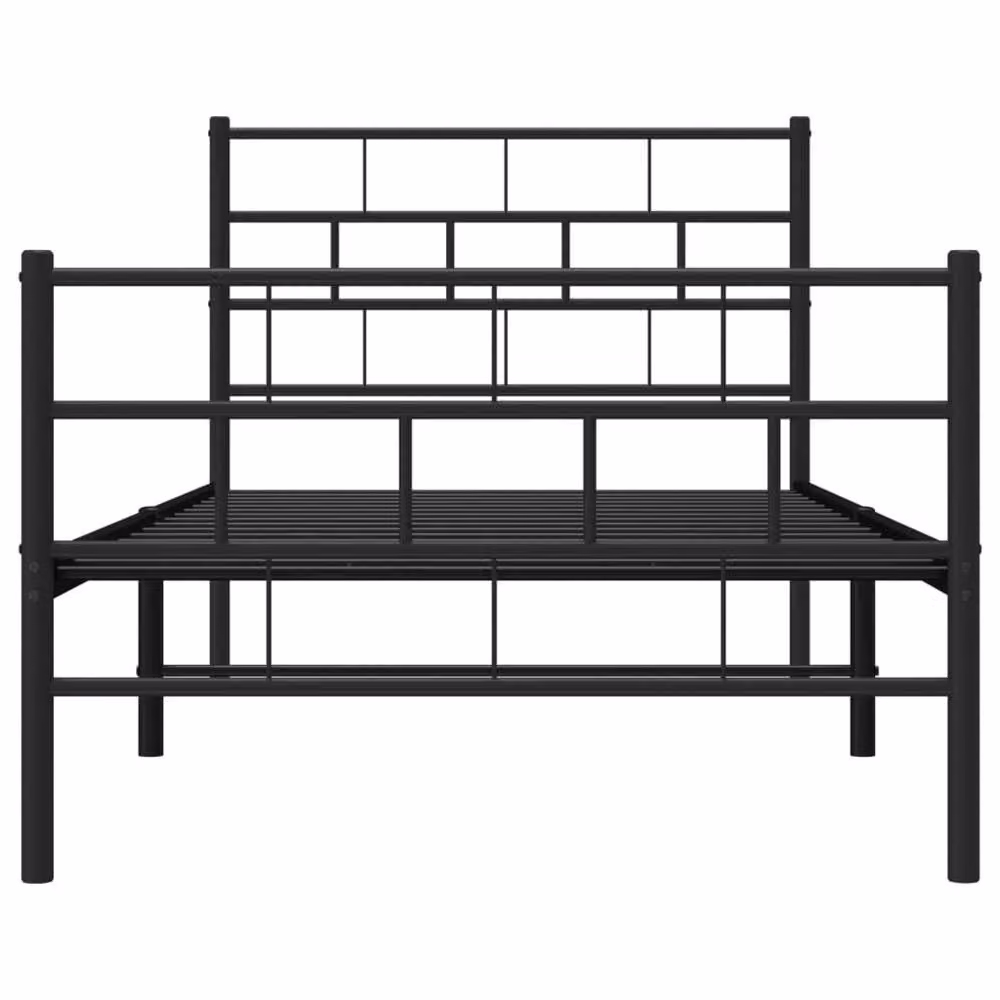 Berkfield Home Metal Bed Frame with Headboard and Footboard, Black, W/D/H: 90 x 200 x 95 cm – 3