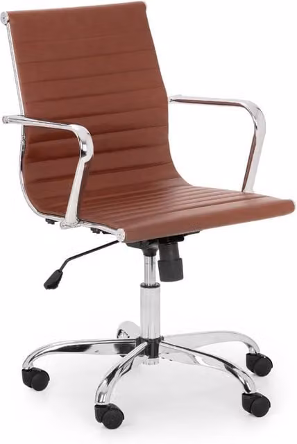 Cheshire Executive Calder Modern Office Chair in Brown and Multicolour with Metal Accents – 1