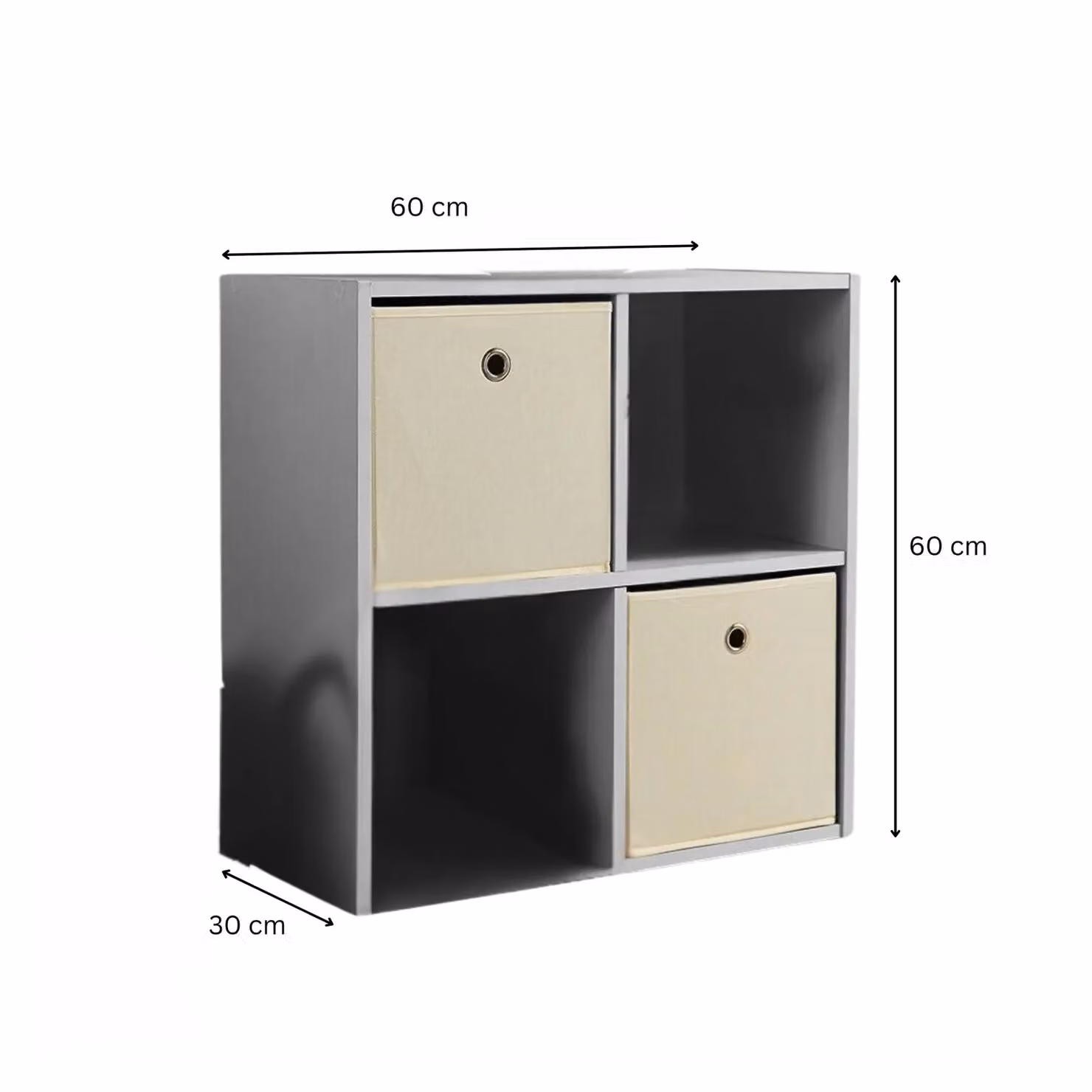 Home Source 4 Shelf Wooden Storage Cube Display Unit in Grey – 2