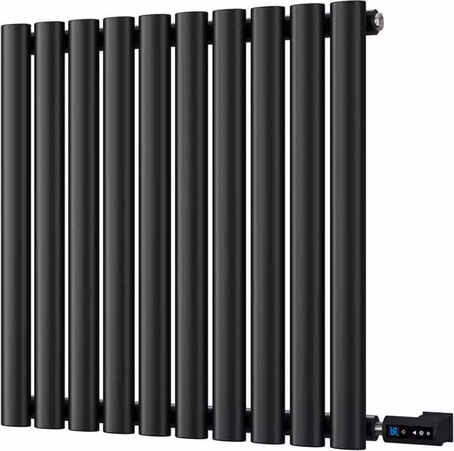 Omeara Black Horizontal Single Panel Electric Radiator with WIFI and Thermostat Control