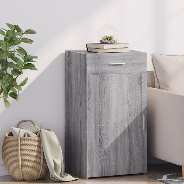 Berkfield Home Grey Sonoma Sideboard in Engineered Wood W/D/H: 50 x 42.5 x 93 cm