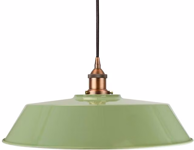 SE Home Chancery Suspended Cone Pendant Light in Green and Matt Antique Copper
