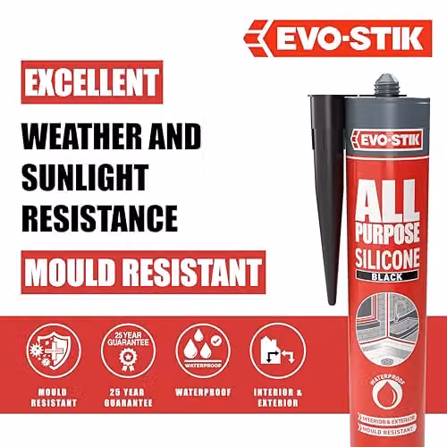 Evo-Stik All Purpose Flexible Silicone Sealant, Black – 3